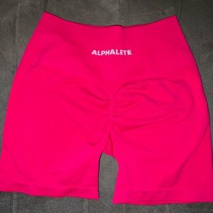 hot pink alphalete amplify short shorts, sold out online!